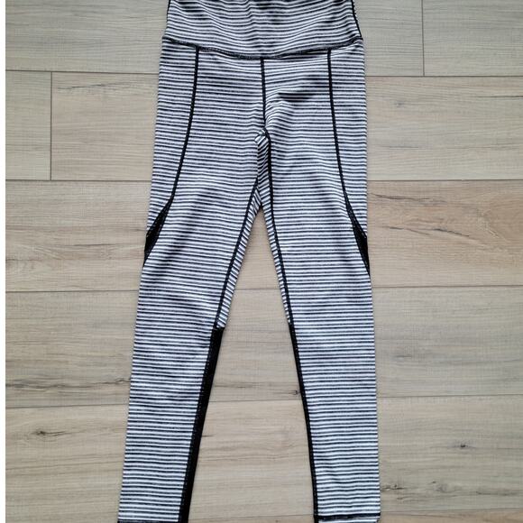 Mono B High Waist Striped Monochrome Colorblock Leggings Activewear Women Sz S - Picture 8 of 11